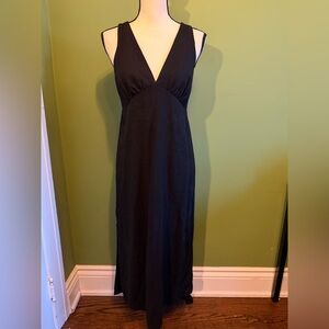 Old Navy Black Maxi Linen Dress
